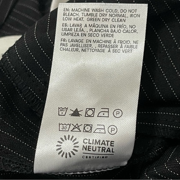 NWT Reformation X Camille Rowe Black Pinstripe Cherie Pant Trousers Size 12 - Picture 14 of 15